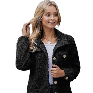 Cali Chic Women's Jacket Celebrity Black Sherpa